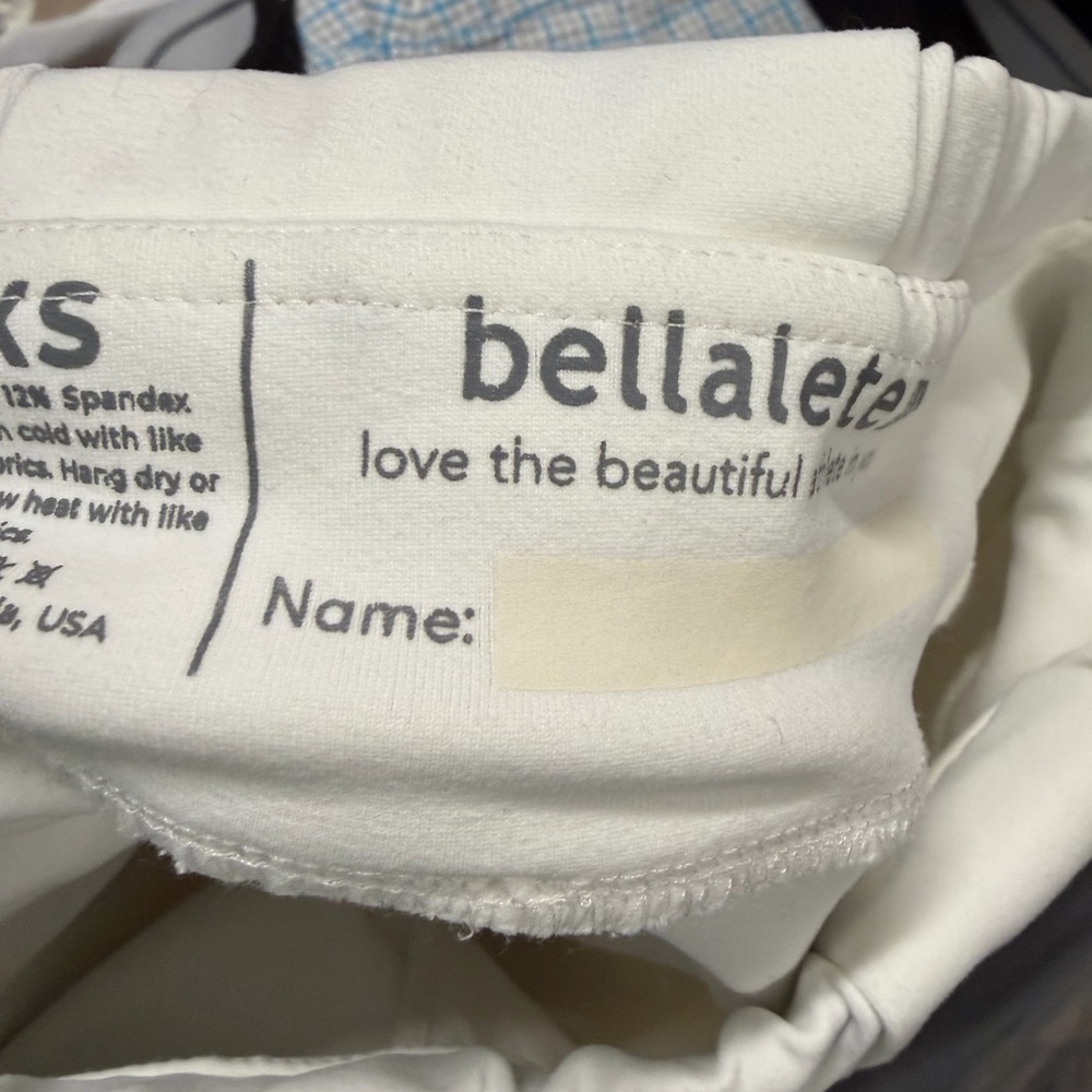 Bellalete Women’s Softball Pants White Cropped Leggings - Picture 6 of 6